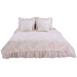 Photo 6 Heaven Sent Girl 5 Pc Pink Floral Twin Bed Set (Dust Ruffle, Quilt, 2 Pillow Case, 1 Pillow Sham, 1 Throw Pillow)