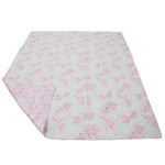 Heaven Sent Girl 5 Pc Pink Floral Twin Bed Set (Dust Ruffle, Quilt, 2 Pillow Case, 1 Pillow Sham, 1 Throw Pillow)