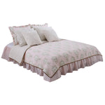 Photo 7 Lollipops & Roses 8 Pc Floral Full Bed Set (Dust Ruffle, Quilt, 2 Pillow Case, 2 Pillow Sham, 2 Throw Pillow)