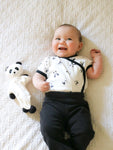 Photo 2 Organic Cotton Unisex Baby Panda Print Short Sleeve Side Snap Bodysuit