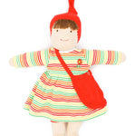 Organic Cotton Waldorf Inspired Jill Dress Up Doll-Multicolor Stripe