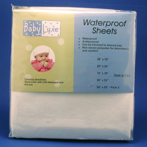 Waterproof Crib Sheet, 2pk - 28" x 52"