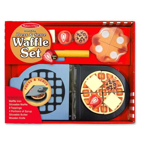 Wooden Press & Serve Waffle Set