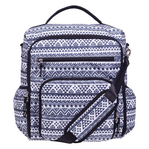 Aztec Black and White Convertible Backpack Diaper Bag