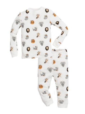 Baby Animal Print Long John Pajama Set