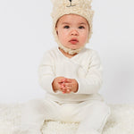 Baby Faux Fur Sherpa Bear Hat with Chin Strap