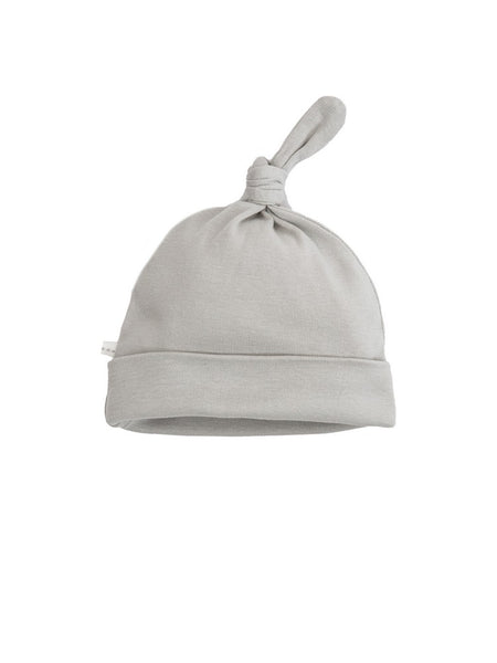 Baby Gray Knot Top Beanie