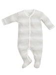 Photo 1 Baby Gray Ombre Stripe Snap Front Footie with Fold-over Mitts