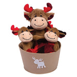 Photo 1 Buffalo Check Moose 4 Piece Plush Gift Set Bucket