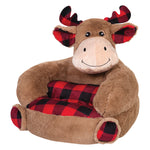 Photo 2 Children's Plush Buffalo Check Moose Character Chair