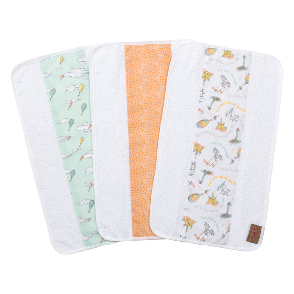 Dr. Seuss Oh, the Places You'll Go! 3 Pack Jumbo Burp Cloth Set
