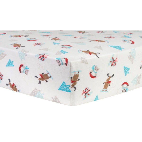 Frosty Fun Deluxe Flannel Fitted Crib Sheet