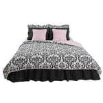 Girly Damask Full/Queen 3 Pc Reversible Bedding Set