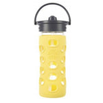 Glass Bottle with Straw Cap and Silicone Sleeve - 12 oz