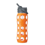 Glass Bottle with Straw Cap and Silicone Sleeve - 22oz