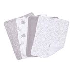 Gray and White Circles 4 Pack Burp Cloth Set