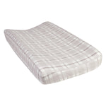 Photo 1 Gray and White Plaid Deluxe Flannel Changing Pad Cover