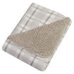 Photo 3 Gray and White Plaid Flannel and Faux Shearling Blanket