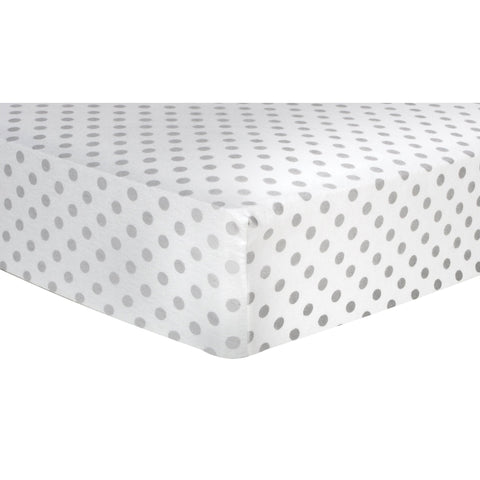 Gray Dot Deluxe Flannel Fitted Crib Sheet