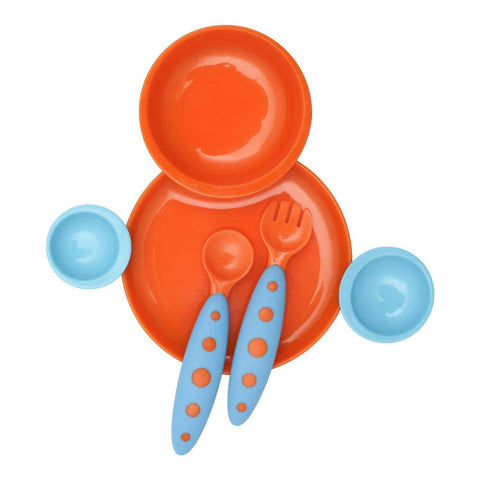 Groovy Interlocking Plate & Bowl with Modware - Blue/Orange