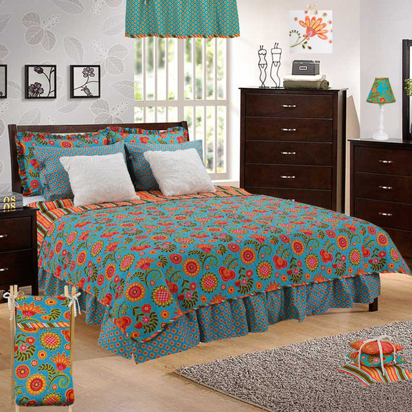Gypsy Floral 2 Piece Reversible  Twin Quilt  Bedding Set