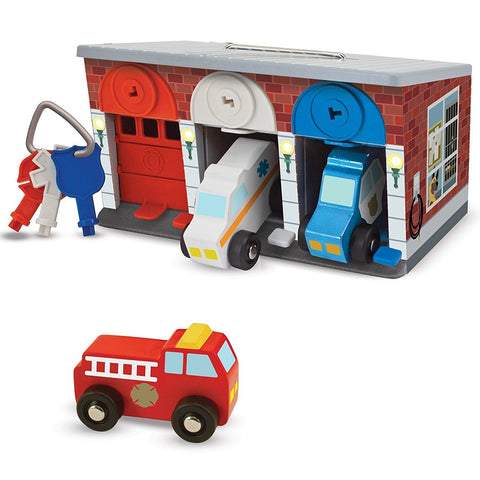 Keys & Cars Wooden Rescue Vehicle & Garage Toy