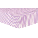 Photo 1 Lilac Chevron Deluxe Flannel Fitted Crib Sheet