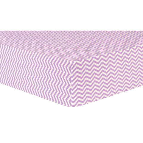 Lilac Chevron Deluxe Flannel Fitted Crib Sheet