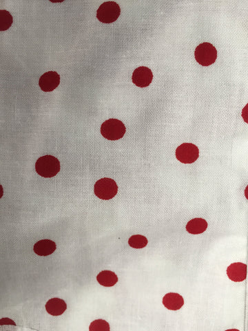 Lizzie White with Red Polka Dot Fabric - 3yds.