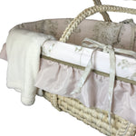 Photo 3 Lollipops & Roses  Pink & Tan Angel Toile Moses Basket