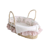 Photo 1 Lollipops & Roses  Pink & Tan Angel Toile Moses Basket