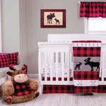 Photo 7 Lumberjack Moose 3 Piece Crib Bedding Set