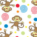Monkey Scatter Print Flannel Deluxe Flannel Fitted Crib Sheet