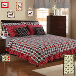 Photo 3 Multicolored Geometric & Dot Houndstooth 5 Pc Reversible Twin  Bedding Set
