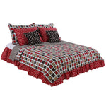 Multicolored Geometric Houndstooth Full/Queen Reversible 3 Pc Bedding Set