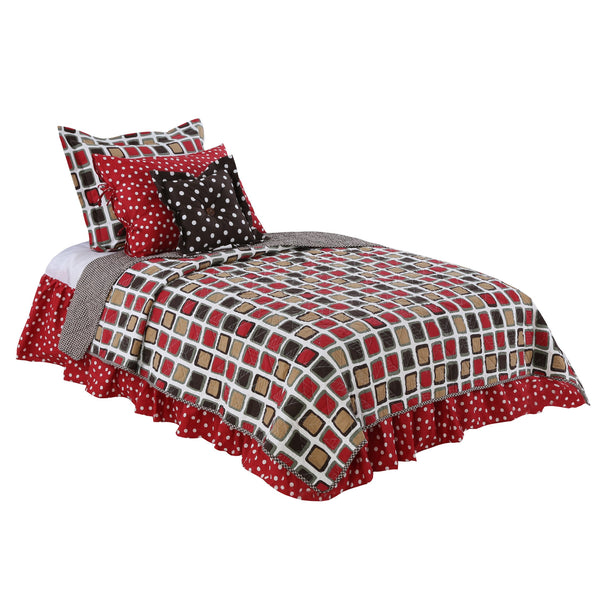 Multicolored Geometric Houndstooth Twin 2 Pc Reversible Bedding Set
