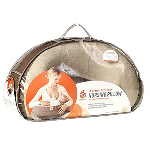 Natural Curve Nursing Pillow + Brown Cover