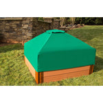 Photo 7 One Inch Series 4ft. x 4ft. x 11in. Composite Square Sandbox Kit with Collapsible Cover