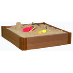 One Inch Series 4ft. x 4ft. x 11in. Composite Square Sandbox Kit with Collapsible Cover