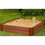 Photo 9 One Inch Series 4ft. x 4ft. x 11in. Composite Square Sandbox Kit with Collapsible Cover