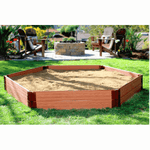 One Inch Series 7ft. x  8ft. x 11in. Composite Hexagon Sandbox Kit with Collapsible Cover
