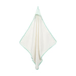 Photo 1 Organic Cotton Aqua Stripe Deluxe Hooded Towel