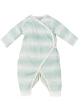 Photo 1 Organic Cotton Baby Side Snap Kimono - Sea Breeze Ombre Stripe