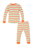 Photo 1 Organic Cotton Toddler Multicolor Stripe Long Johns
