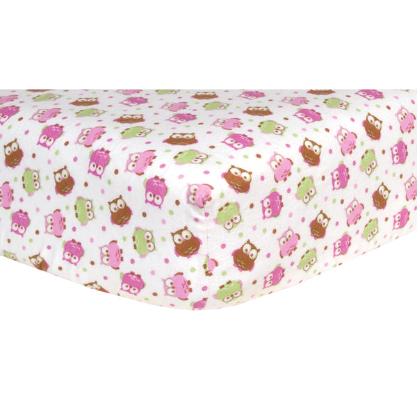 Owl Deluxe Flannel Fitted Crib Sheet