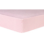 Photo 1 Pink Chevron Deluxe Flannel Fitted Crib Sheet