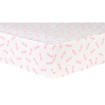 Photo 1 Pink Feathers Deluxe Flannel Fitted Crib Sheet