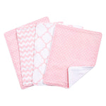 Photo 1 Pink Sky 4 Pack Burp Cloth Set