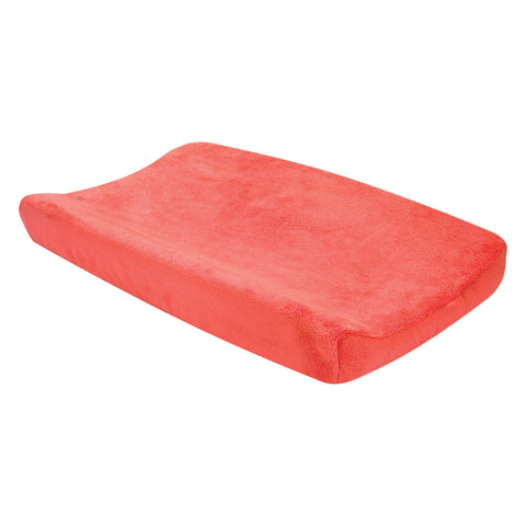 Porcelain Rose Coral Plush Changing Pad Cover
