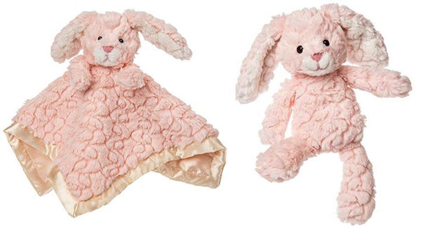 Putty Pink Bunny Toy and Bunny Character Blanket Lovey